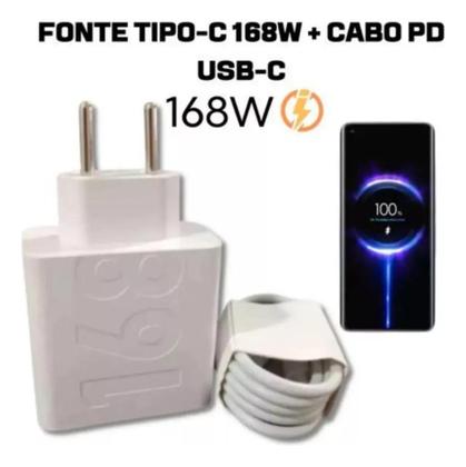 Imagem de CARREGADOR DUO 168 WATTS TIPO C, 16x Mais rapido que os outros carregadores E compativel com todos Aparelhos
