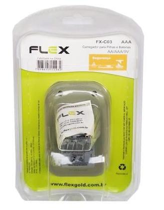 Imagem de Carregador Extra Rapido P/ Pilhas e Baterias Recarregaveis AA/ AAA/9V Bivolt C/ 4 Pilhas AA REF: FX-C03/4P -FLEX