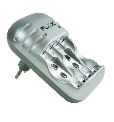 Imagem de Carregador Extra Rapido P/ Pilhas e Baterias Recarregaveis AA/ AAA/9V Bivolt C/ 4 Pilhas AA REF: FX-C03/4P -FLEX