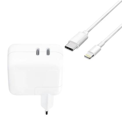 Imagem de Carregador Fonte 50W + Cabo Ultra Turbo USB-C Tipo-C Lightning Compatível com iPhone SE X XR 7/8 7/8 Plus 11 12 13 14 Pro Max