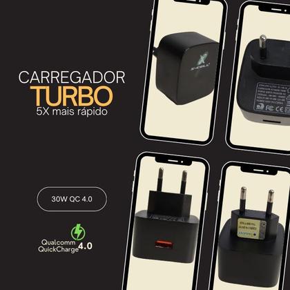 Imagem de Carregador Fonte Turbo Tomada Usb Sem Cabo 4.0A 30W Preto