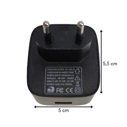 Imagem de Carregador Fonte Turbo Tomada Usb Sem Cabo 4.0A 30W Preto