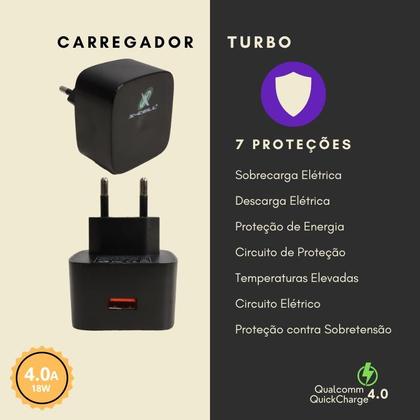 Imagem de Carregador Fonte Turbo Tomada Usb Sem Cabo 4.0A 30W Preto