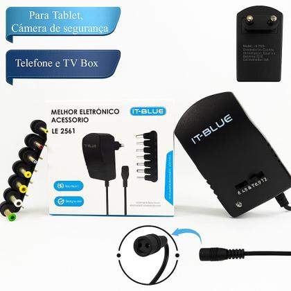 Imagem de Carregador Fonte Universal Bivolt Automática com 8 Adaptadores para Múltiplos Aparelhos