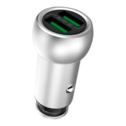 Imagem de Carregador Fonte Veicular USB 2 Saídas Porta Dupla com Cabo