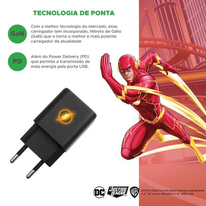 Imagem de Carregador Gan Flash Cabo Usb C X Lightning Mulher Maravilha