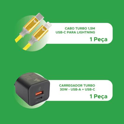 Imagem de Carregador Gan Flash Cabo Usb C X Lightning Mulher Maravilha