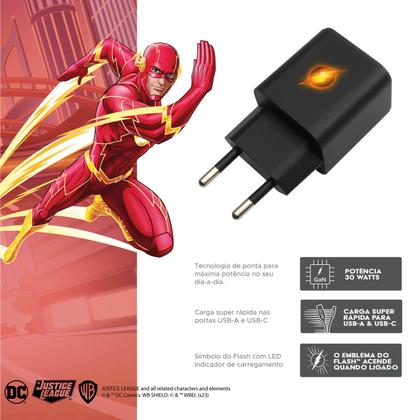 Imagem de Carregador Gan Flash Cabo Usb C X Lightning Mulher Maravilha