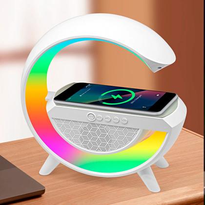 Imagem de Carregador Indução Luminária Smart Led Speak Sound Bluetooth