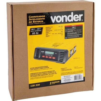 Imagem de Carregador Inteligente de Bateria, 127 V~ - 220 V~, CIB 330 Vonder 100 V~ - 240 V~