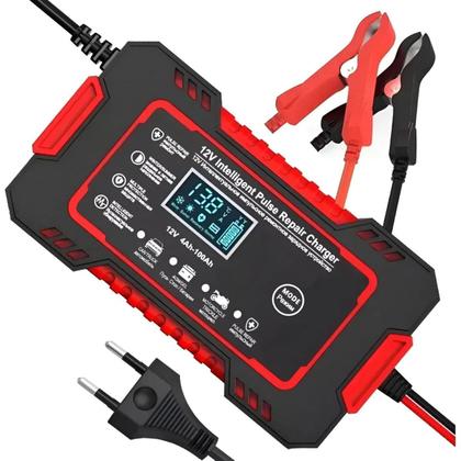 Imagem de Carregador Inteligente De Bateria Automotiva 12v 6a Portátil Rápido Para Carro Moto E Veículos