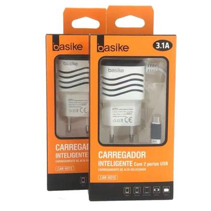 Imagem de Carregador Inteligente Micro USB V8 Rápido 3.1A 2 Saídas Usb - BASIKE