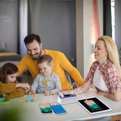 Imagem de Carregador Inteligente Profissional Usb Fast Charger 8 Portas QC + PD 40W