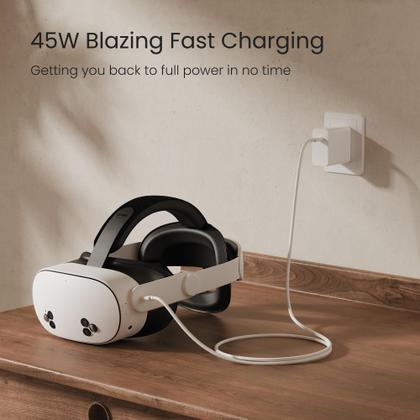 Carregador Kiwi Design 45W USB-C - Super Rápido para Meta Quest 3S