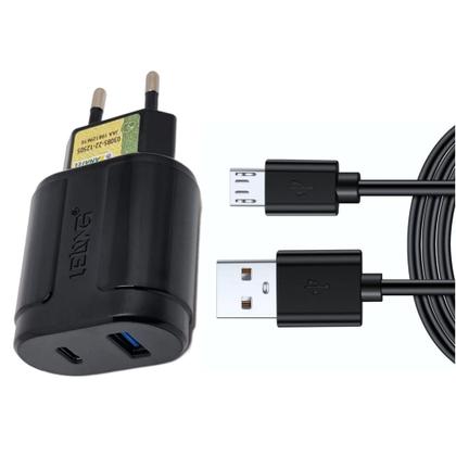 Imagem de Carregador Lehmox Carga Rápida 30W Compativel Para  Moto E5, E5 Play Go e E5 Plus - LE1MICRO