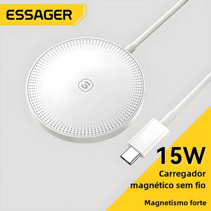 Imagem de Carregador Magnético Sem Fio Qi de 15W - Rápido para iPhone 14/13/12/Pro Max e Xiaomi