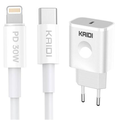 Imagem de Carregador Original Kaidi 20W USB-C com Cabo Lightning Compatível com iPhone XR 11 12 13 14