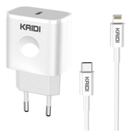 Imagem de Carregador Original Kaidi 20W USB-C com Cabo Lightning Compatível com iPhone XR 11 12 13 14