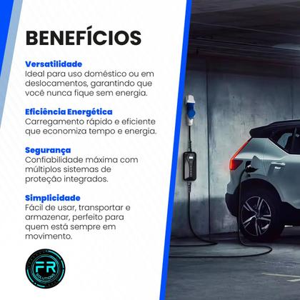 Imagem de Carregador para Carro Elétrico Carga Lenta Audi, BYD, BMW, Caoa Chery, Citroën, Fiat, Ford