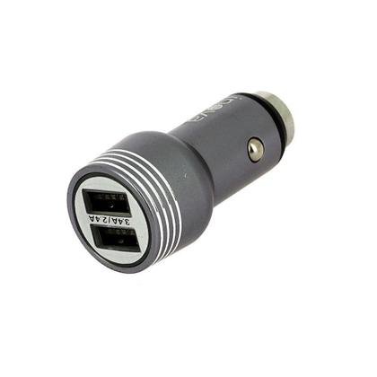 Imagem de Carregador Para Carro Mega Rápido 3.4A Com 2 Entradas USB Com Cabo Tipo C Cinza CAR-G5115 - Inova