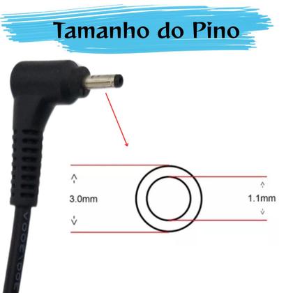 Imagem de Carregador para Notebook Positivo Motion Pino 3.0mm x 1.1mm