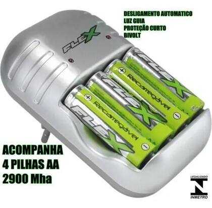 Imagem de Carregador Pilhas Flex Gold 4 Pilhas Aa 2900mah Original