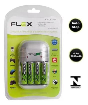 Imagem de Carregador Pilhas Flex Gold 4 Pilhas Aa 2900mah Original