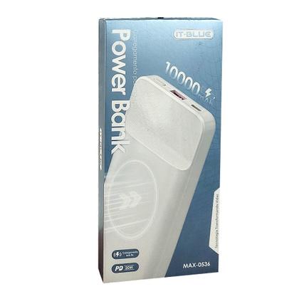 Imagem de Carregador Portátil 10.000mAh sem Fio Indução Turbo 20w Branco