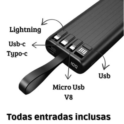 Imagem de Carregador Portátil 20000mah Turbo Original Com 4 Entradas