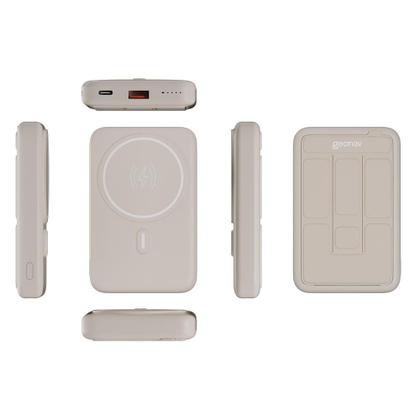 Imagem de Carregador Portátil por Indução 10.000 MAH com Suporte Dobrável - Geonav - PB10MAGOW
