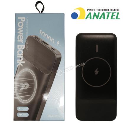 Imagem de Carregador Portátil Por Indução Sem Fio 10000mah Acompanhar Cabo USB-C MAX0536