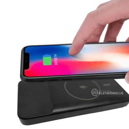 Imagem de Carregador Portátil Por Indução Sem Fio 10000mah Acompanhar Cabo USB-C MAX0536