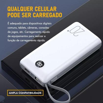 Imagem de Carregador Portatil Power Bank 20000mah Bateria Externa Universal Compativel iPhone Samsung Motorola