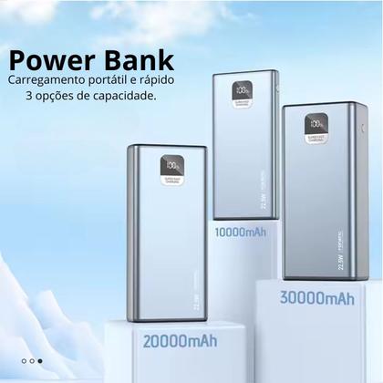 Imagem de Carregador Portátil Power Bank 30.000maH 22.5W Potencia Carregamento Rápido Multi conectores Displa