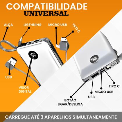 Imagem de Carregador Portátil Power Bank Carregamento Rápido Turbo 20000mAh PREMIUM