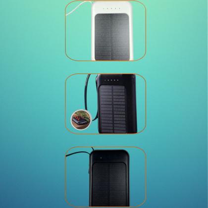 Imagem de Carregador Portátil Solar 10000mAh Minimen com Tipo-C, USB e Carga Rápida