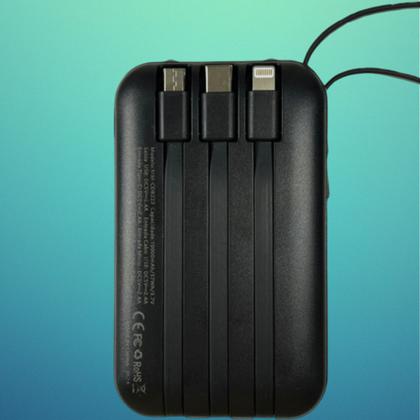 Imagem de Carregador Portátil Solar 10000mAh Minimen com Tipo-C, USB e Carga Rápida