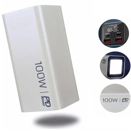 Imagem de Carregador Portatil Super Rapido 20000mha PD 100W Compativel com Mac, Starlink mini Branco