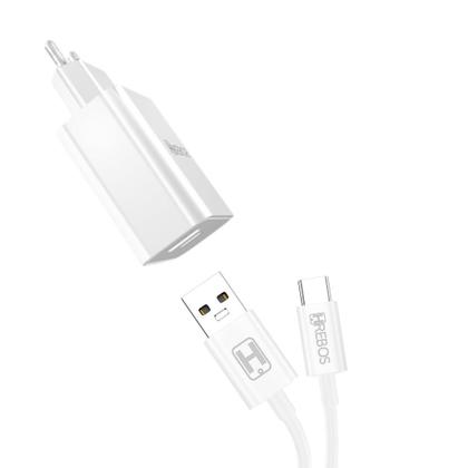 Imagem de Carregador power turbo 20w usb/usb-c + cabo tipo-c hs-154 c