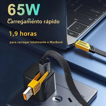 Imagem de Carregador Rápido 65W 4 em 1 USB-C - Cabo e Chaveiro para iPhone 15/14