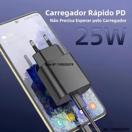 Imagem de Carregador Rápido De 25W Para Samsung S24 S23 S21 S22 S25 Ultra A15 A35 A54 A55 5G Cabo De