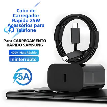 Imagem de Carregador Rápido De 25W Para Samsung S24 S23 S21 S22 S25 Ultra A15 A35 A54 A55 5G Cabo De