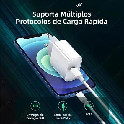 Imagem de Carregador Rápido De 40W Adaptador US EU Cabo Tipo C PD Para Apple iPhone 15 13 12 11 14 17 16 pro
