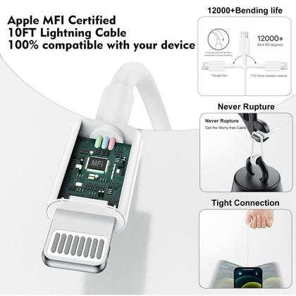 Imagem de Carregador rápido DelTucci de 40 W com porta dupla para iPhone com cabo 2 tipo C