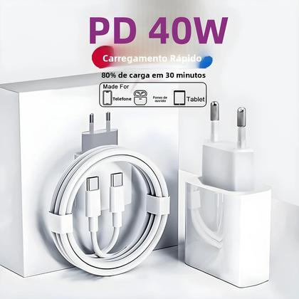 Imagem de Carregador Rápido PD De 40W Para iPhone 15 14 13 12 11 pro Max Air 7 8 plus Cabo De Carregamento USB