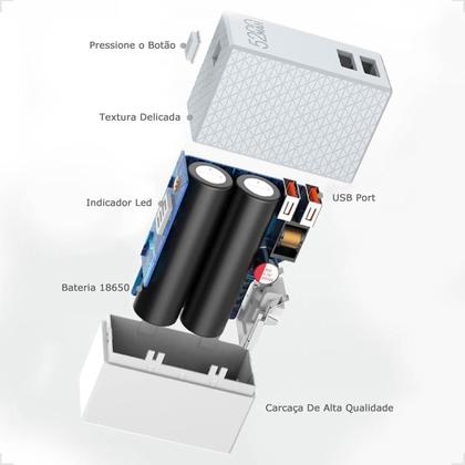 Imagem de Carregador Rápido Universal Power Bank 5200mah Duplo De Viagem PA-606