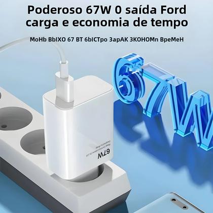 Imagem de Carregador Rápido USB Tipo C 67W para Xiaomi 14/13/12/11/10/Ultra/Redmi Note 12T/13 Pro