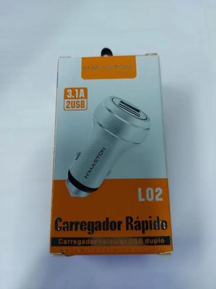 Imagem de Carregador rápido veicular 12v-24v 2 usb metal - maston pro