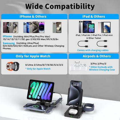 Imagem de Carregador sem fio Aukvite 3 em 1 para Apple iPhone 16 Pro Max/15/14/13/12