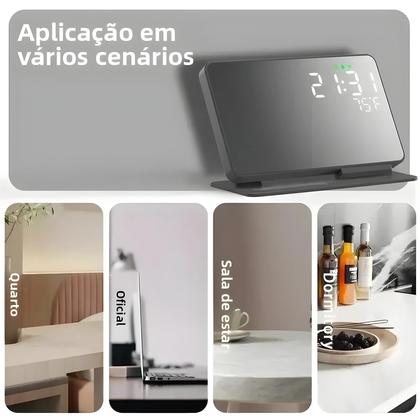 Imagem de Carregador Sem Fio e Despertador com Doca de Carregamento Rápido para iPhone 15/14 e Samsung S23/S22
